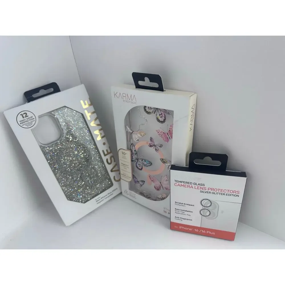 2-Day $55 iPhone 16 Plus Bundle: Case-Mate/Karma + DuraGlass Lens Protector NWT